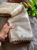 Nayanthara Inspired Banarasi Jharkan Border Saree