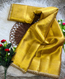 Inspired by Rekha Ji Tissue Silk Pearl Border Saree