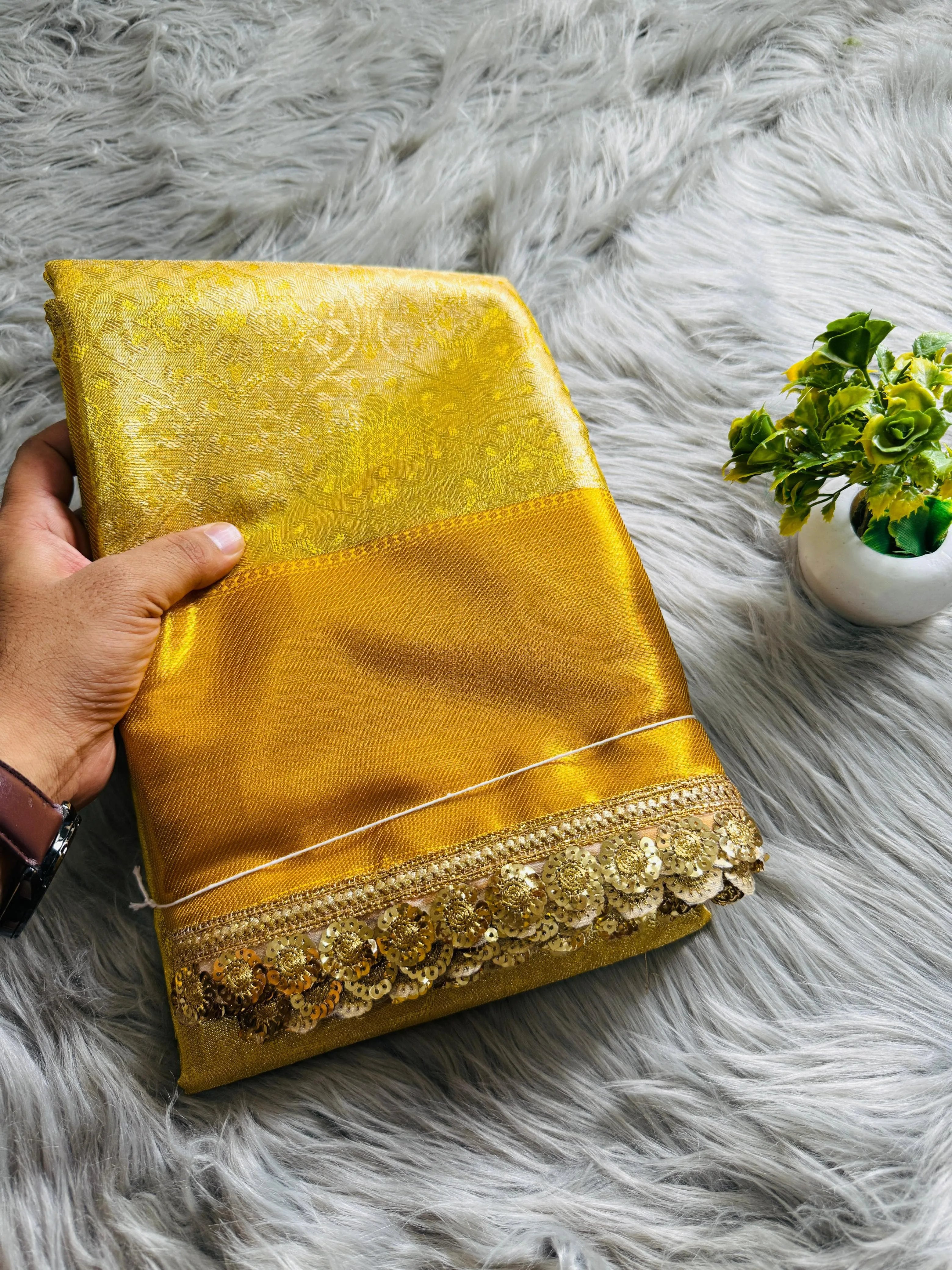 Inspired by Celebrity Tissue Silk Banarasi Saree