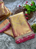 Handloom Tissue Silk Designer Lace Saree