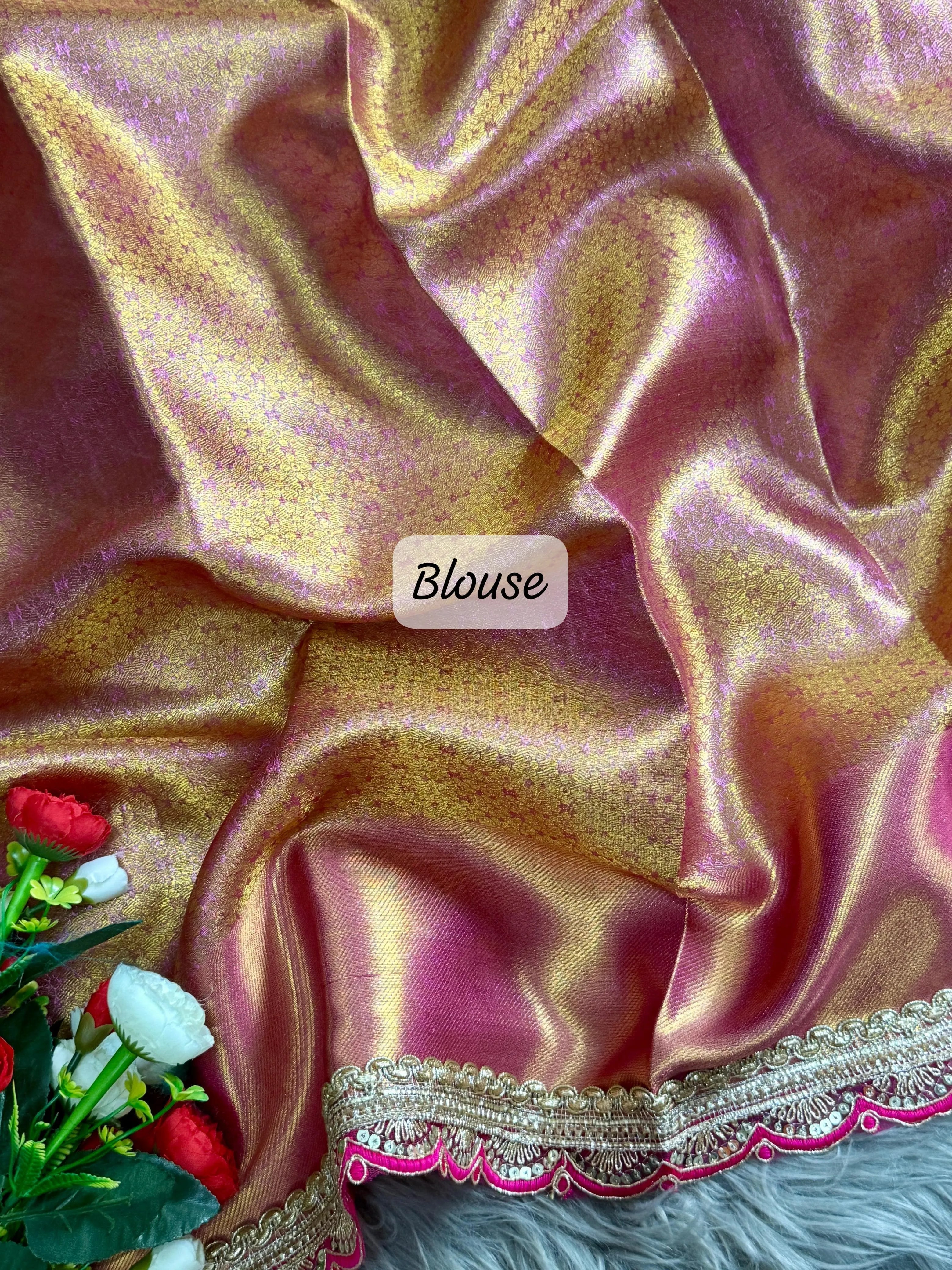 Handloom Tissue Silk Designer Lace Saree