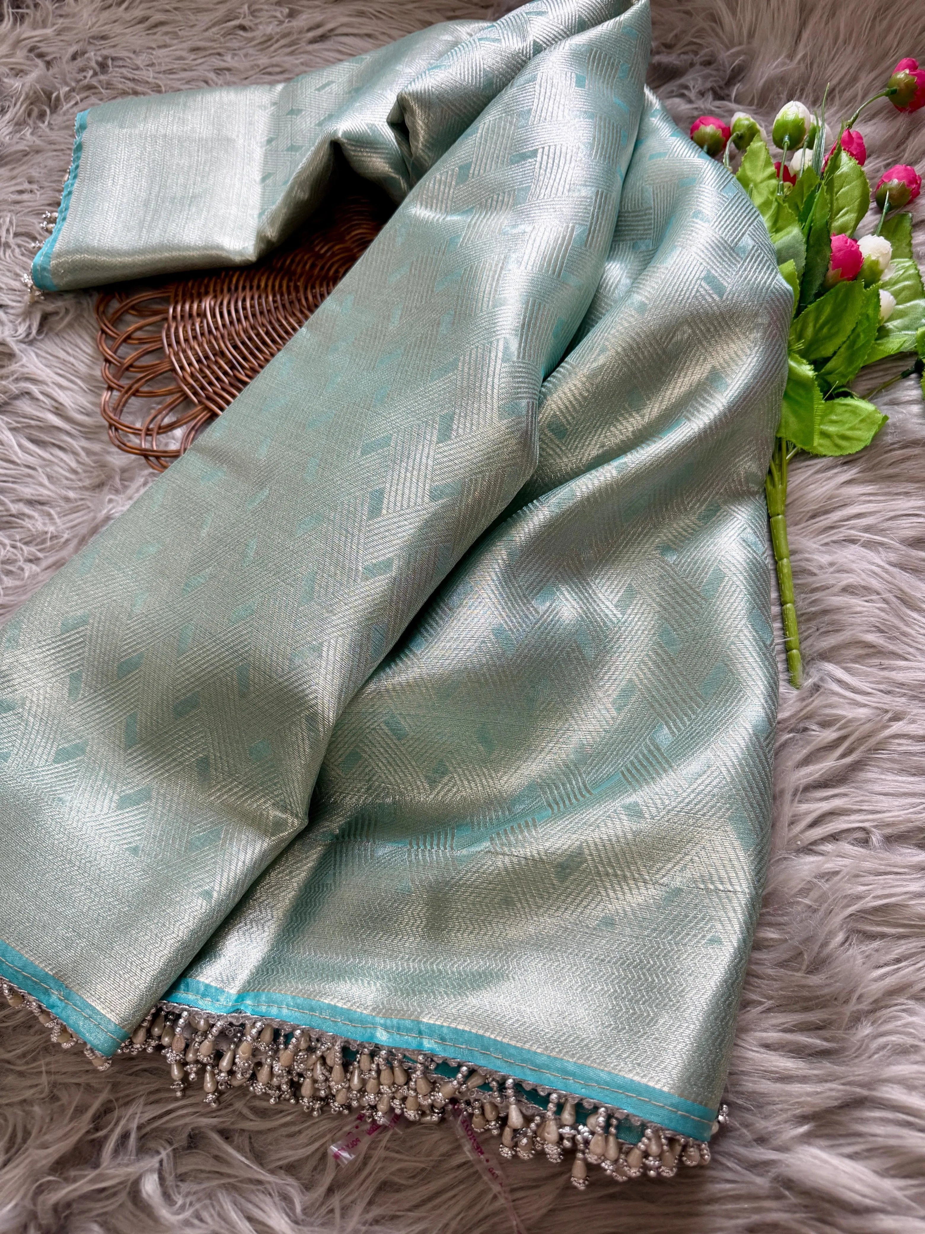 Celebrity-inspired Banarasi Tissue Silk Saree