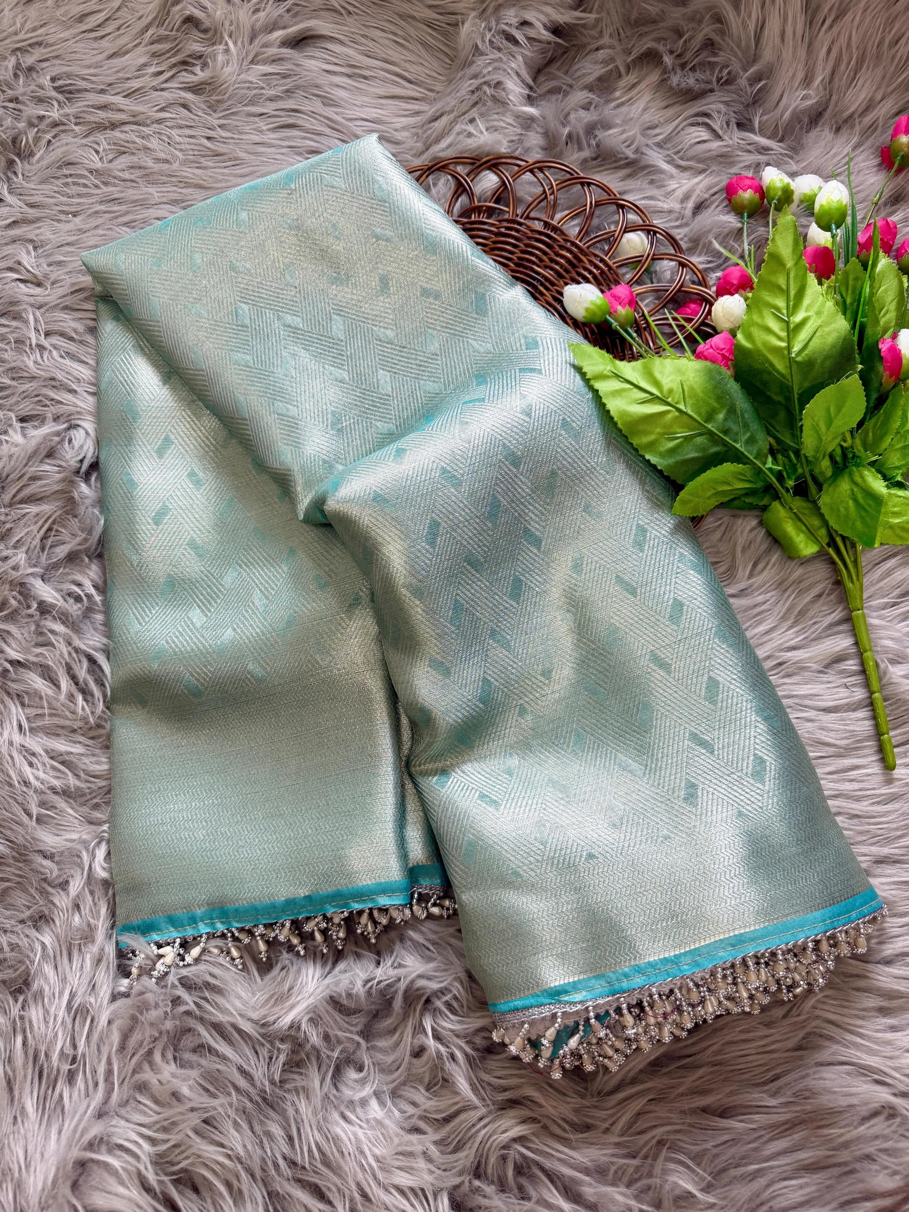 Celebrity-inspired Banarasi Tissue Silk Saree