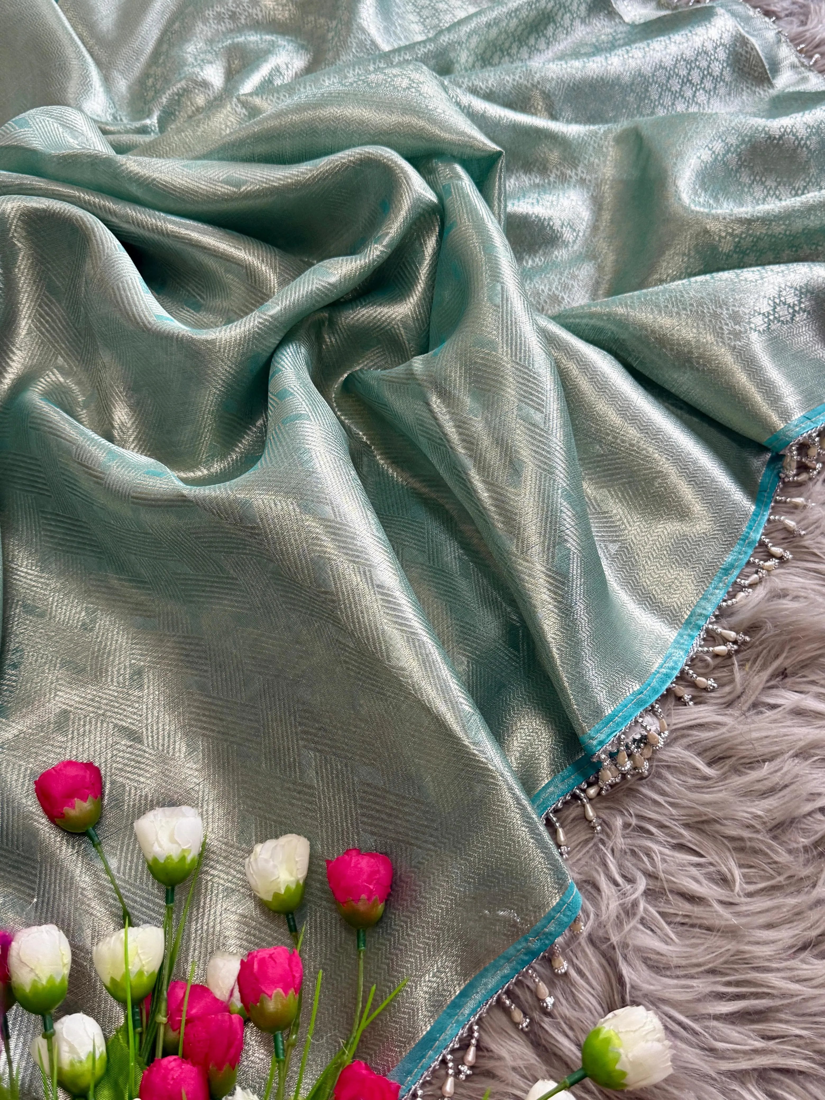 Celebrity-inspired Banarasi Tissue Silk Saree
