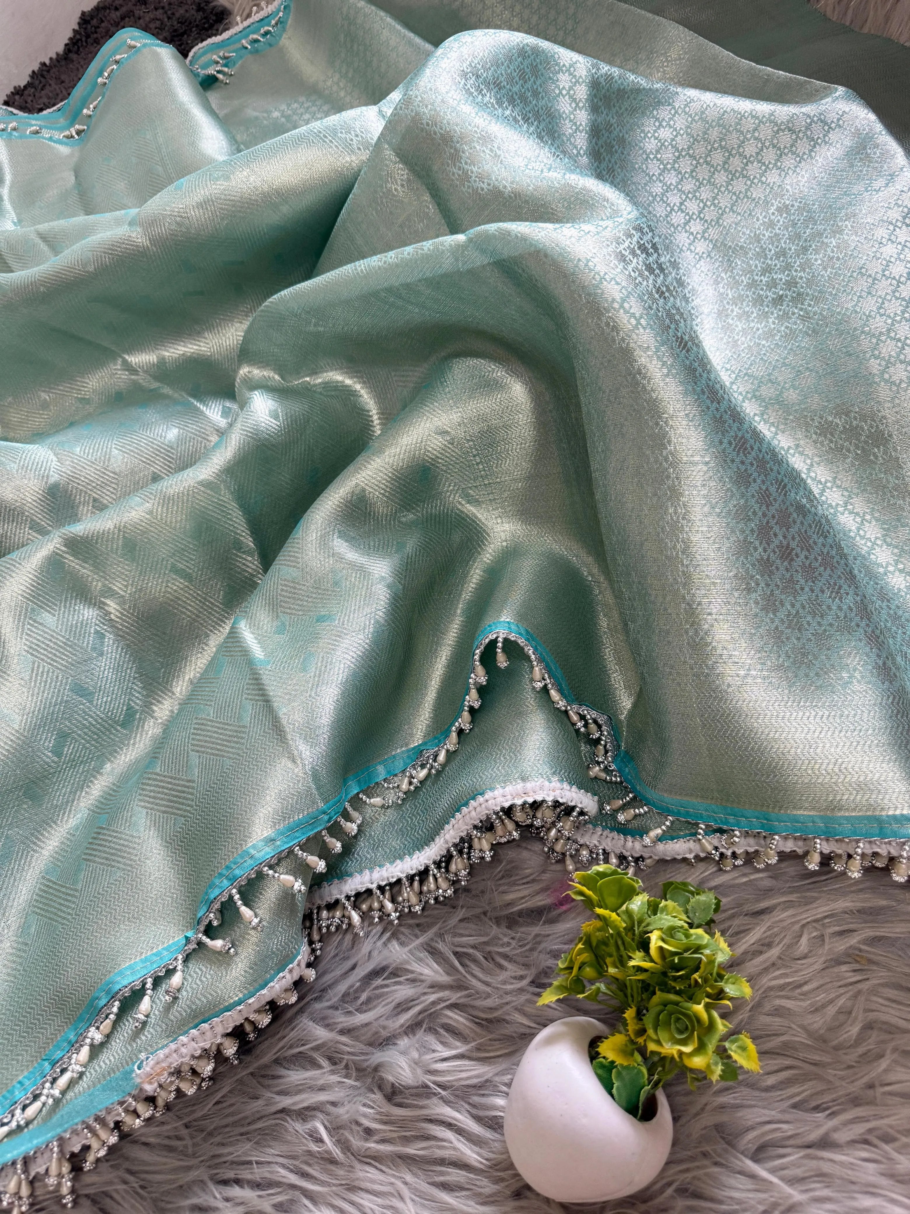 Celebrity-inspired Banarasi Tissue Silk Saree