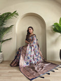 Kanchi Silk Embosed Weaving Design Banarasi Saree