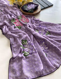 Soft Chiffon Georgette Brush Painted Saree