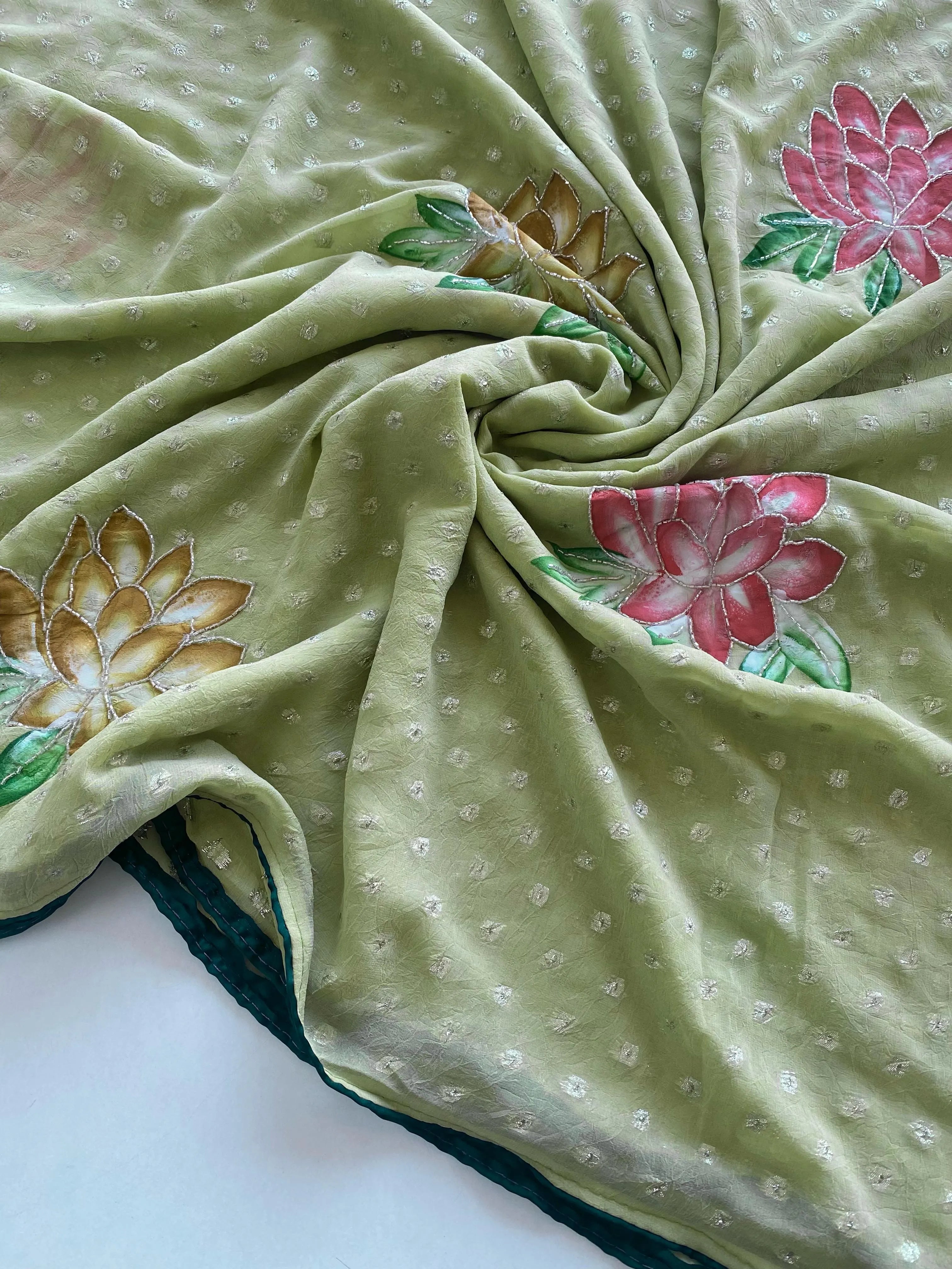 Soft Chiffon Georgette Brush Painted Saree