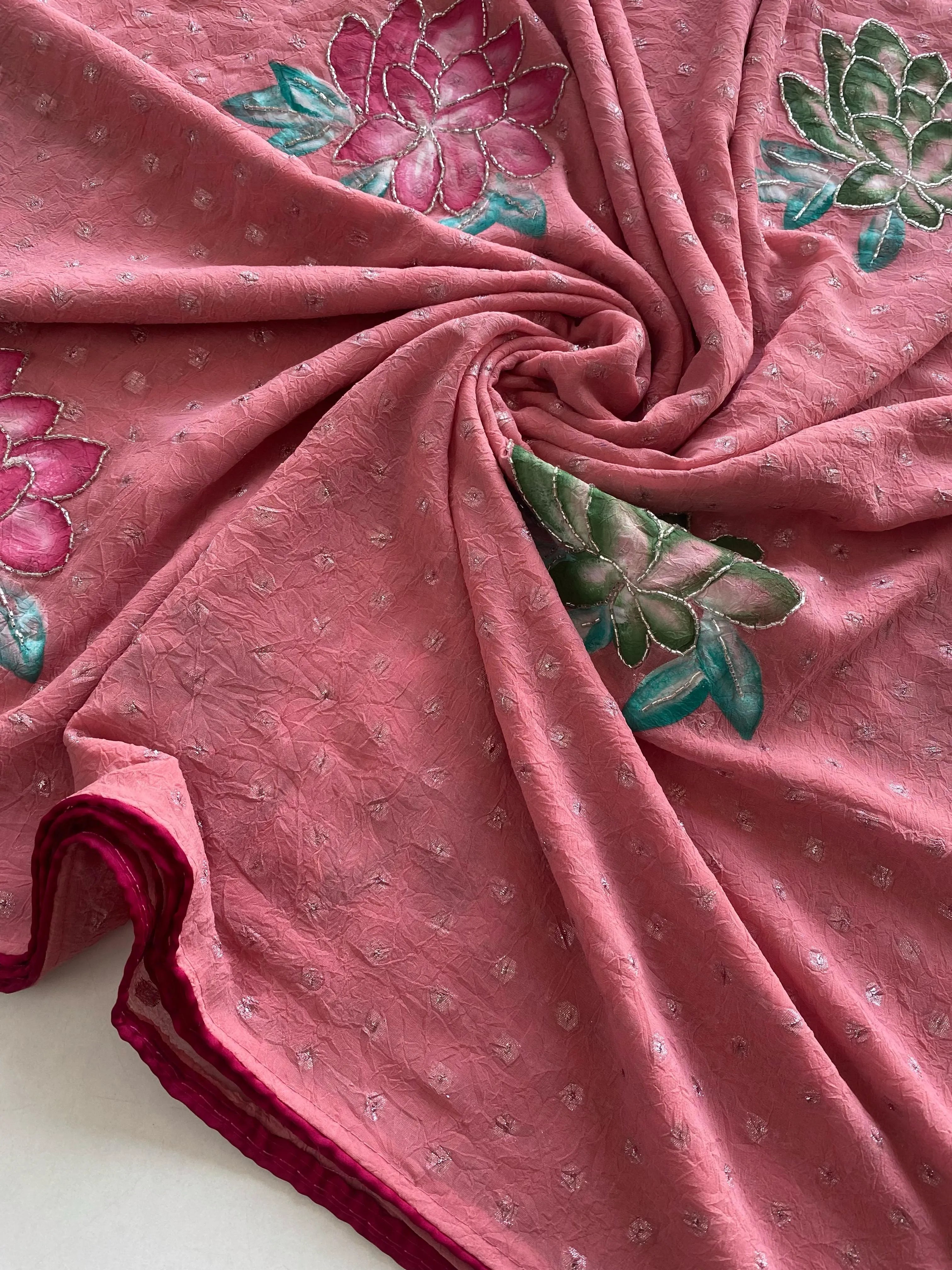 Soft Chiffon Georgette Brush Painted Saree
