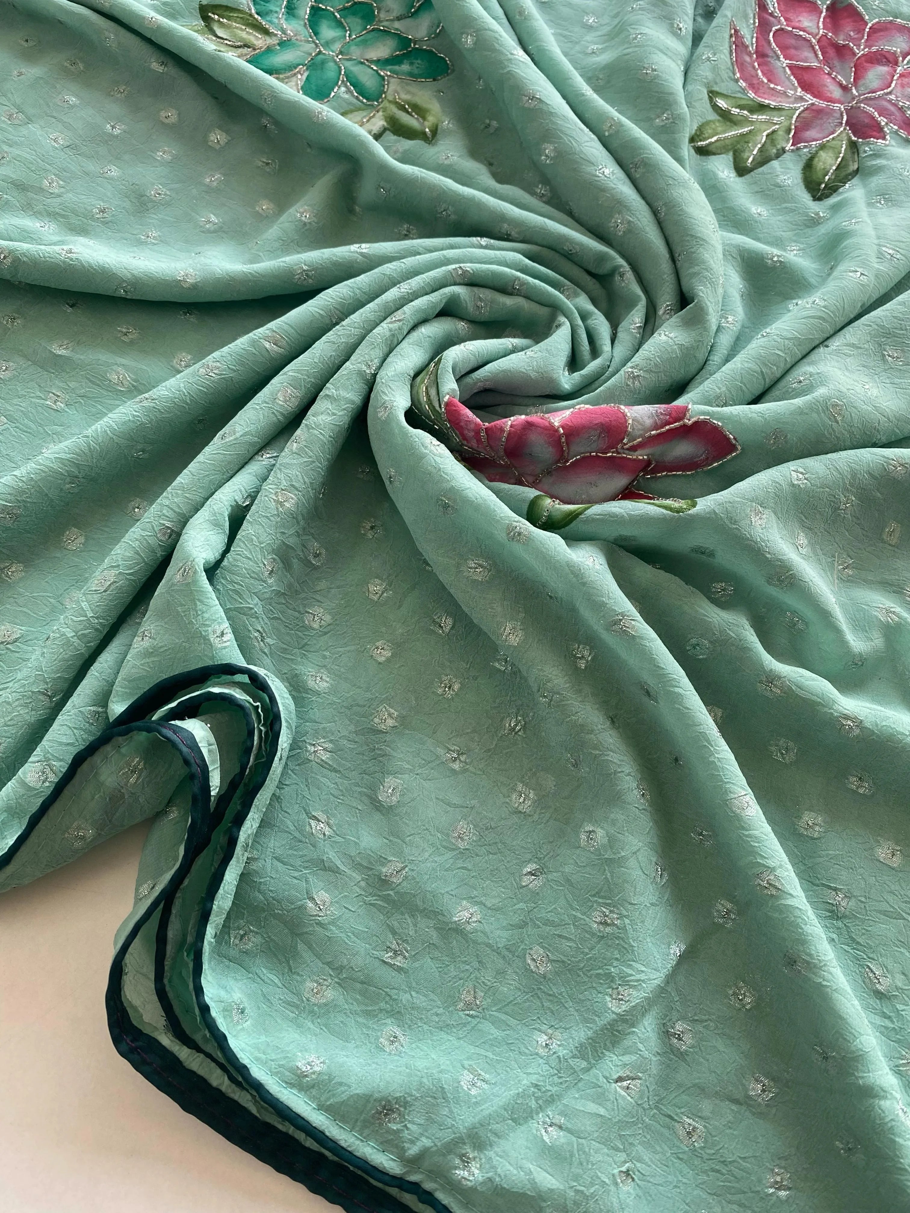 Soft Chiffon Georgette Brush Painted Saree