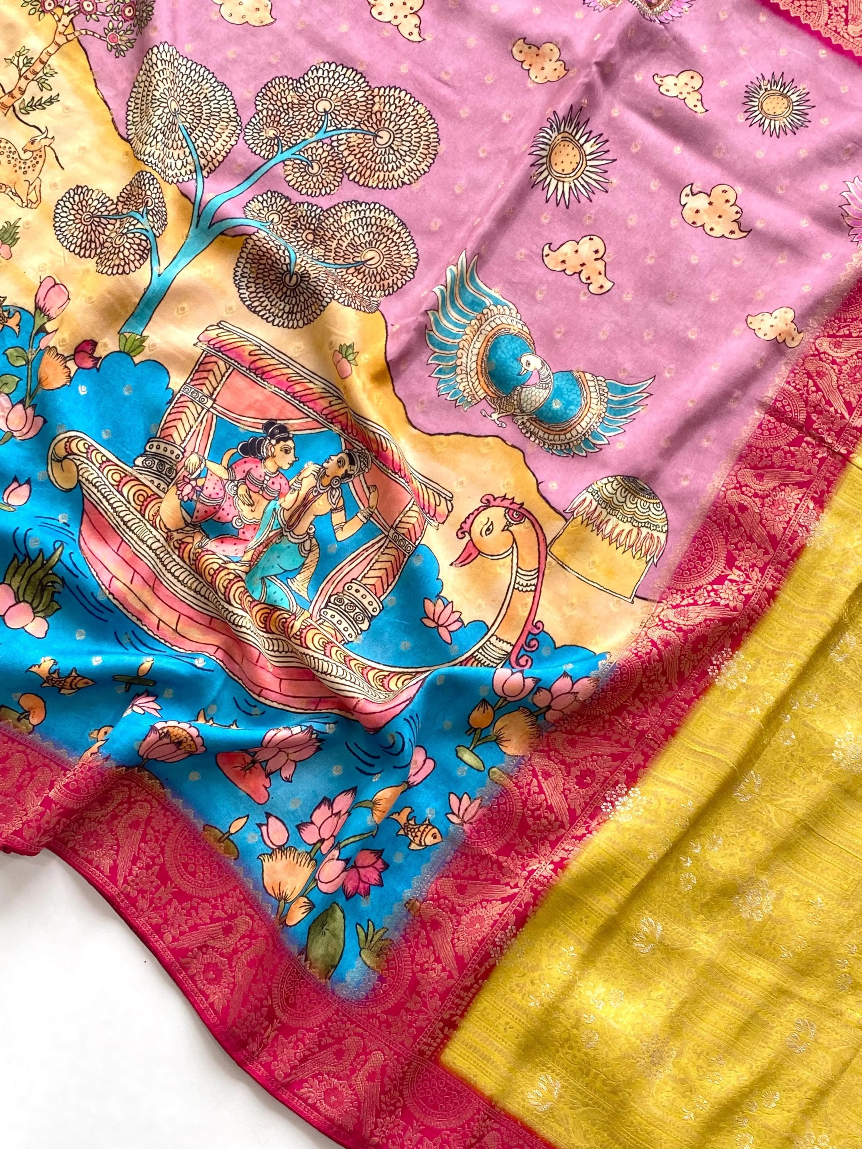 Viscose Dola Kalamkari Printed Saree