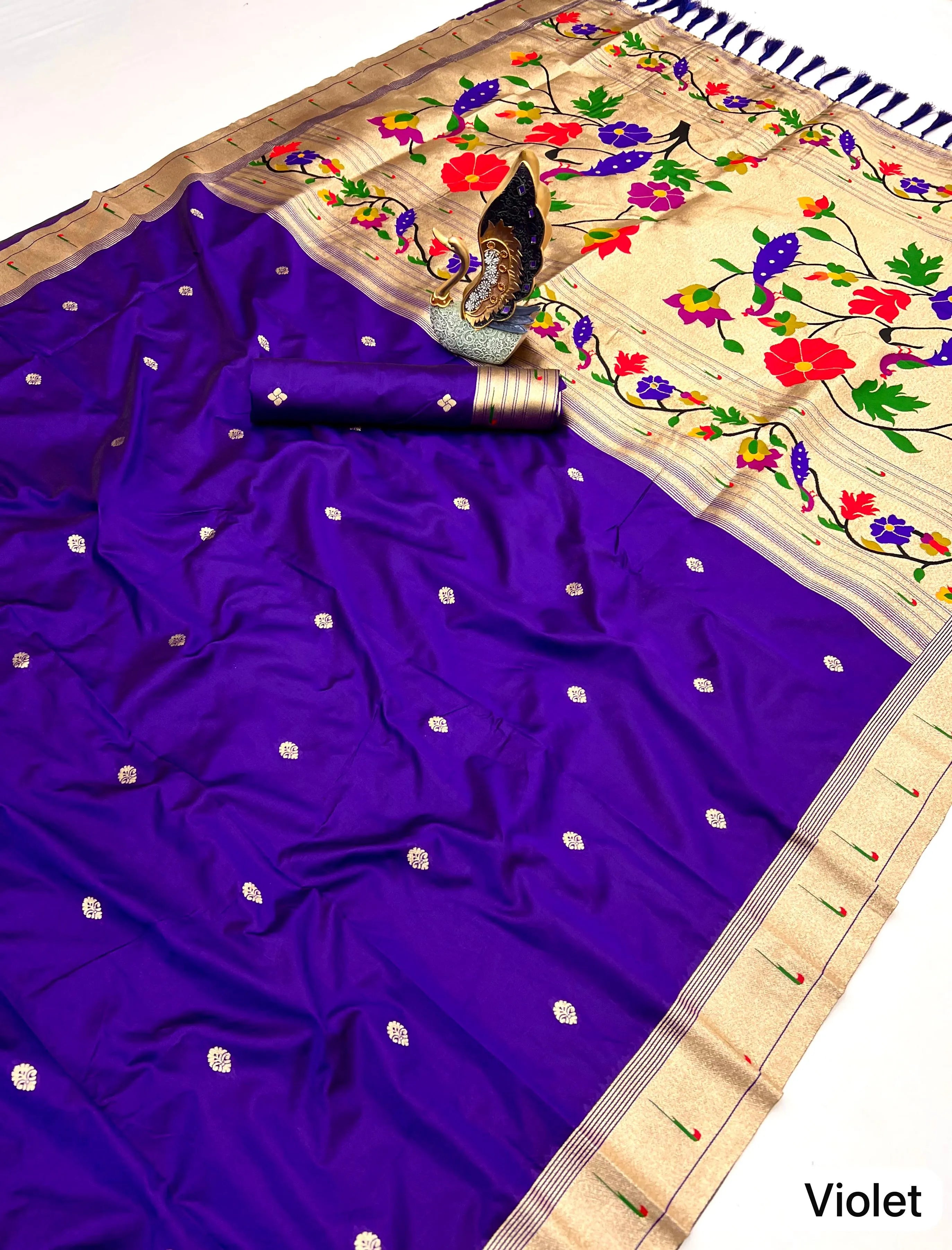 Soft Silk Peacock Paithani Saree