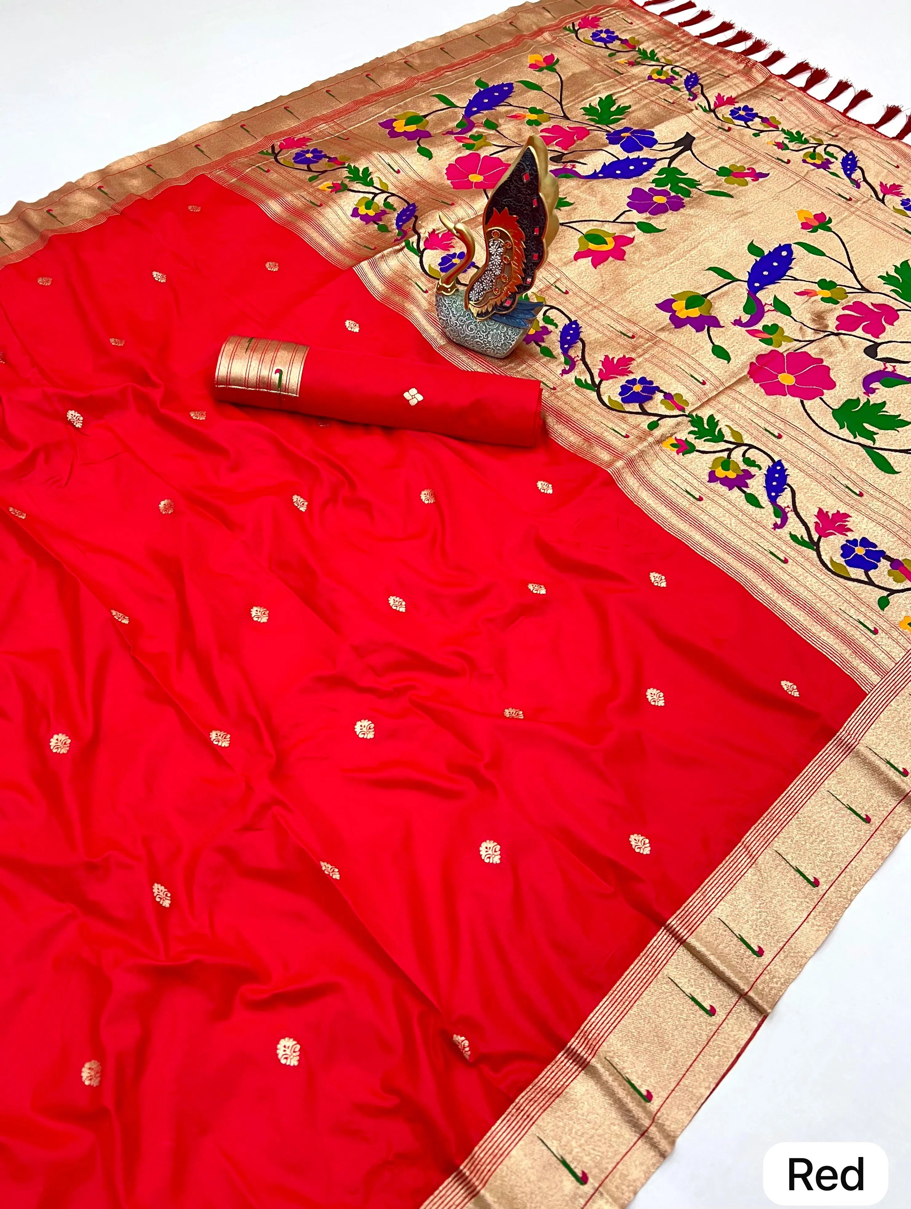 Soft Silk Peacock Paithani Saree