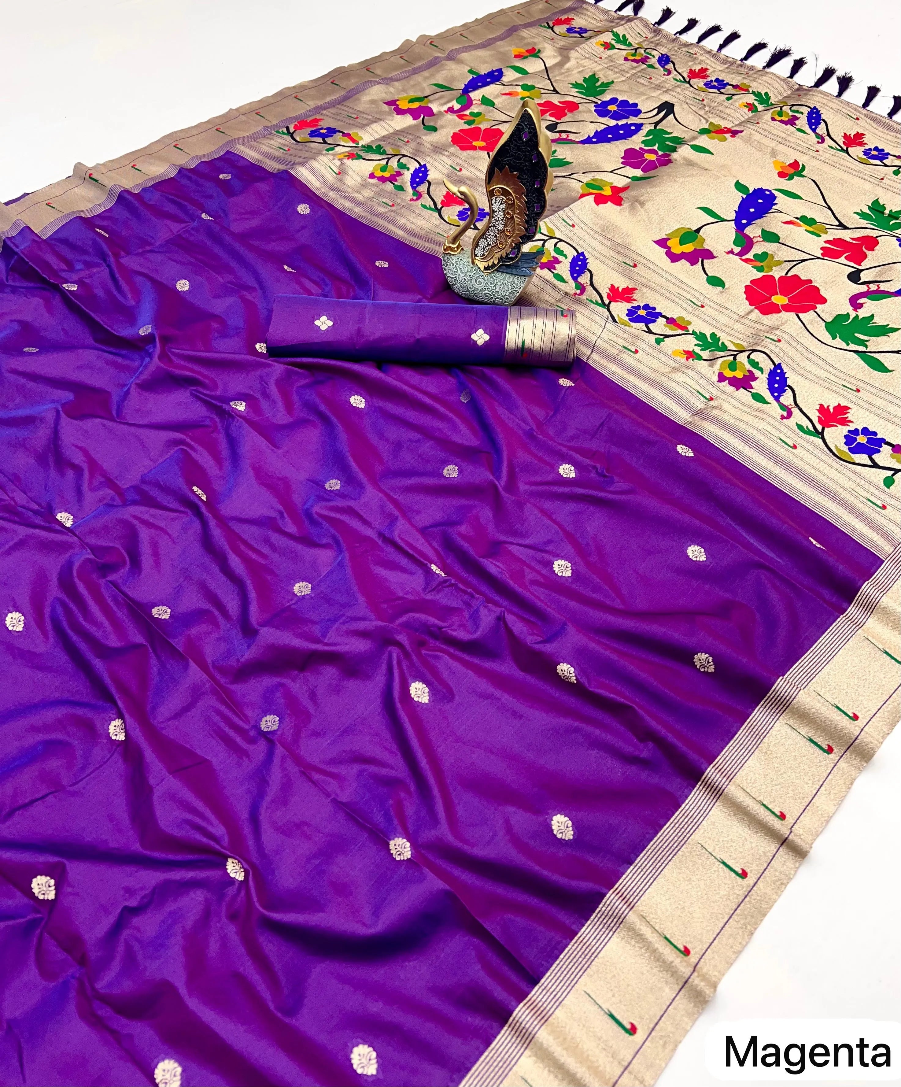 Soft Silk Peacock Paithani Saree