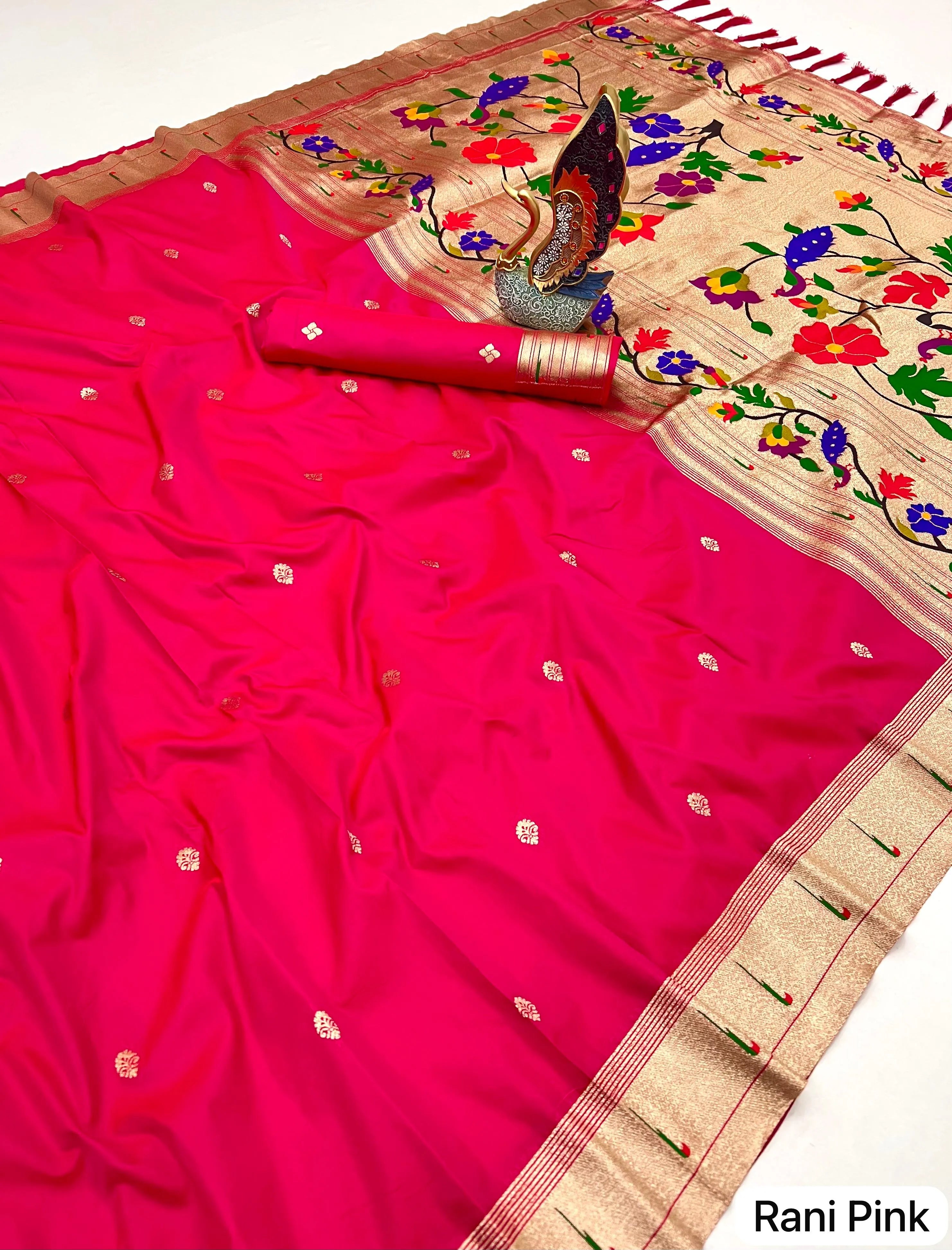 Soft Silk Peacock Paithani Saree