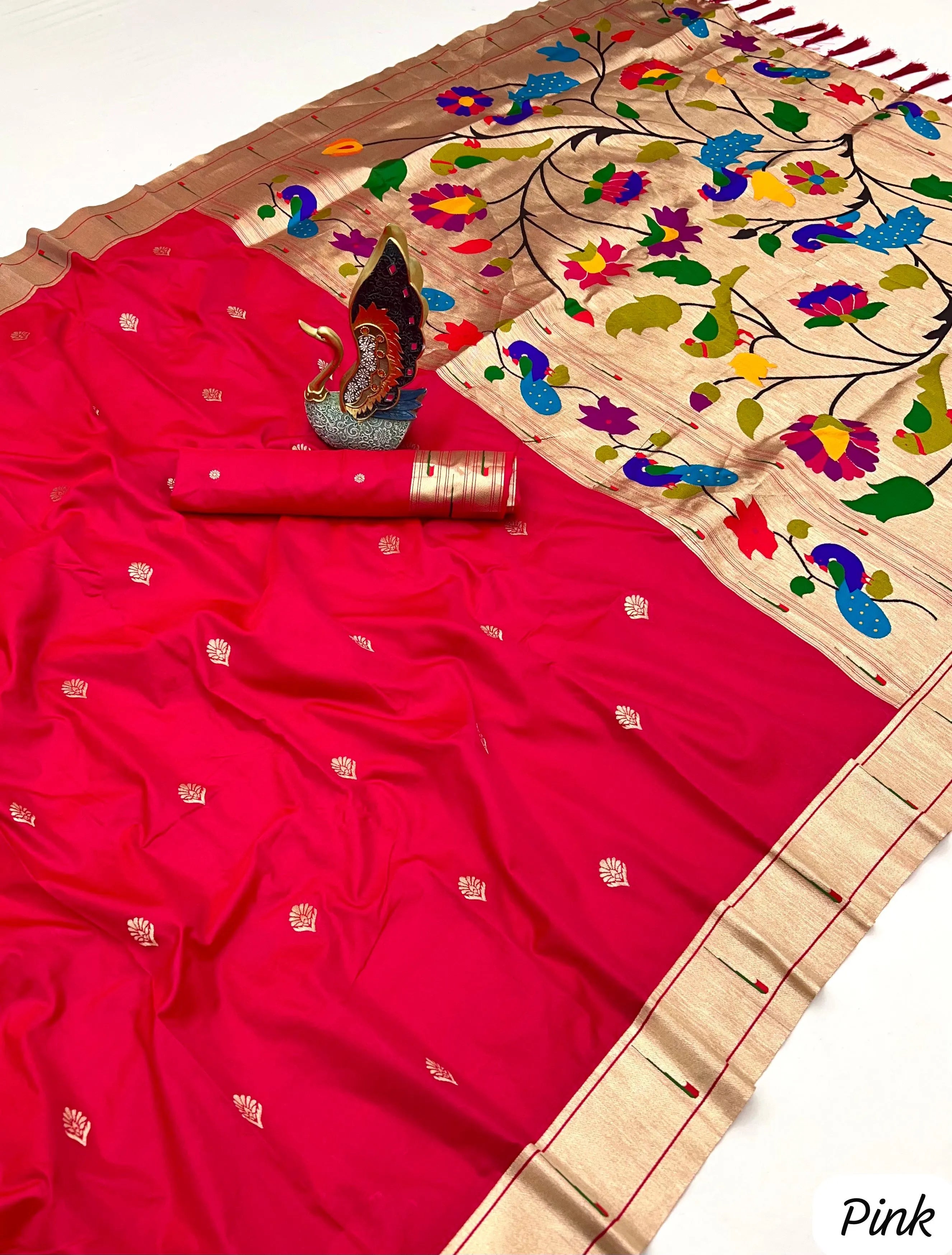 Soft Silk Peacock Paithani Saree