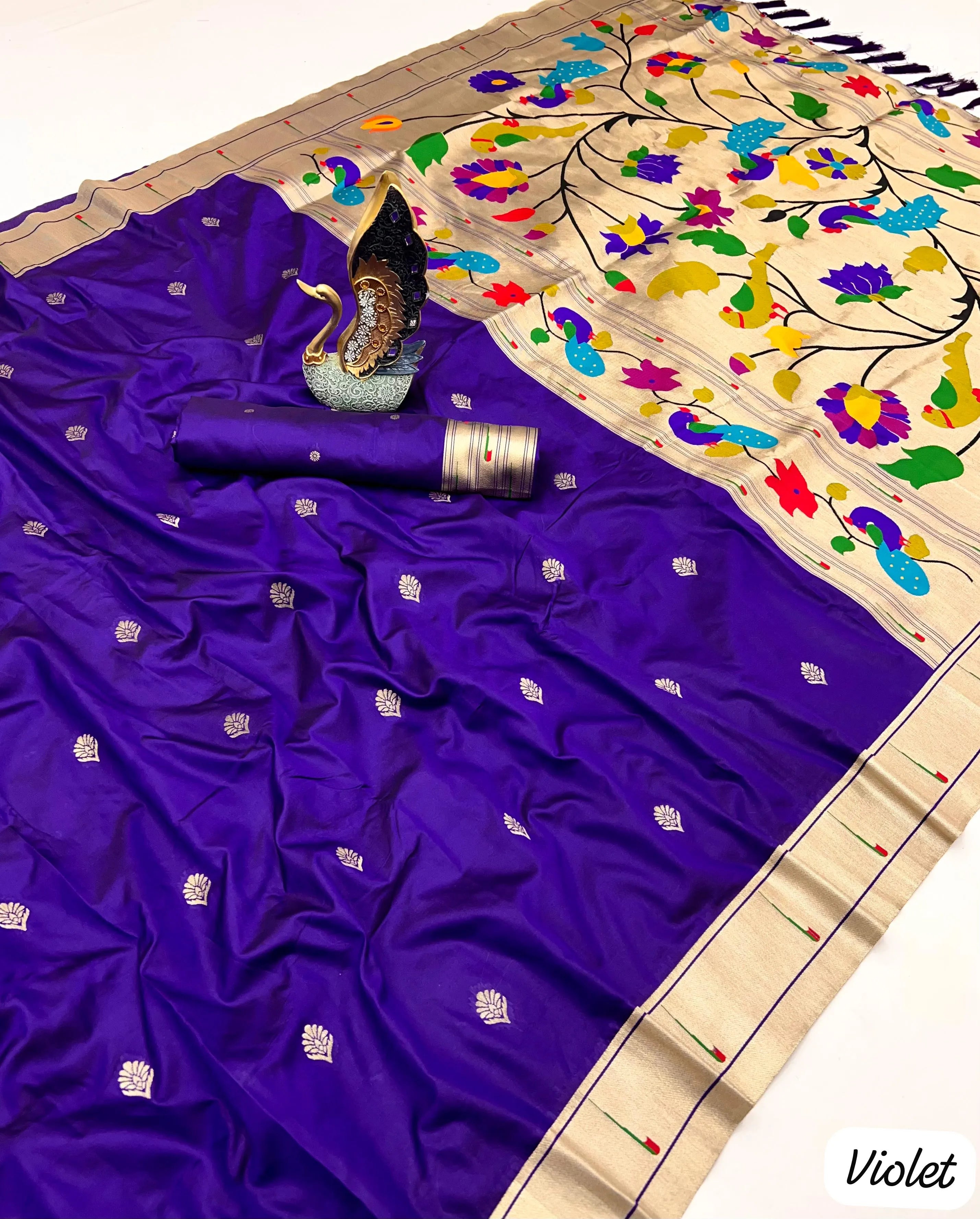 Soft Silk Peacock Paithani Saree