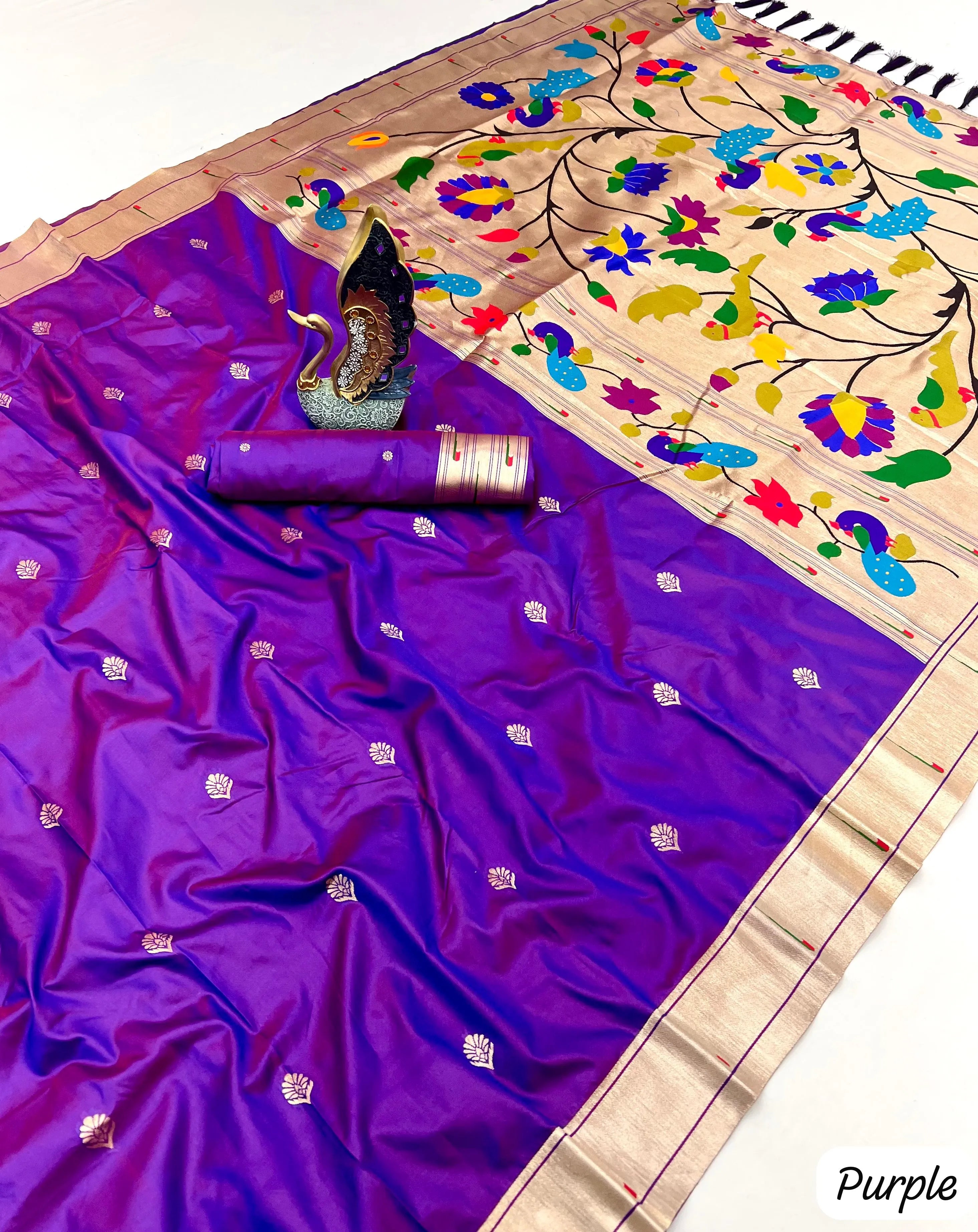 Soft Silk Peacock Paithani Saree