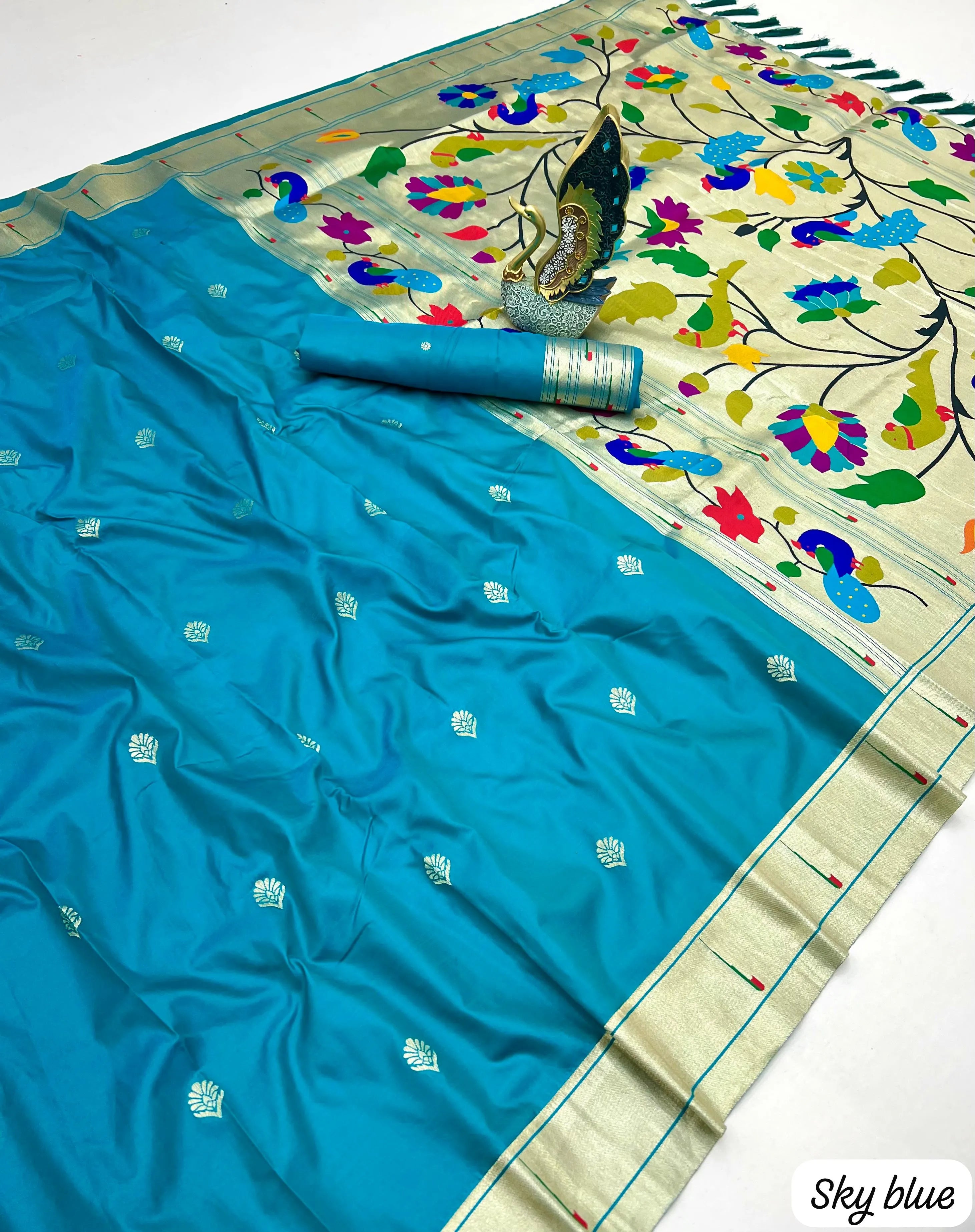 Soft Silk Peacock Paithani Saree
