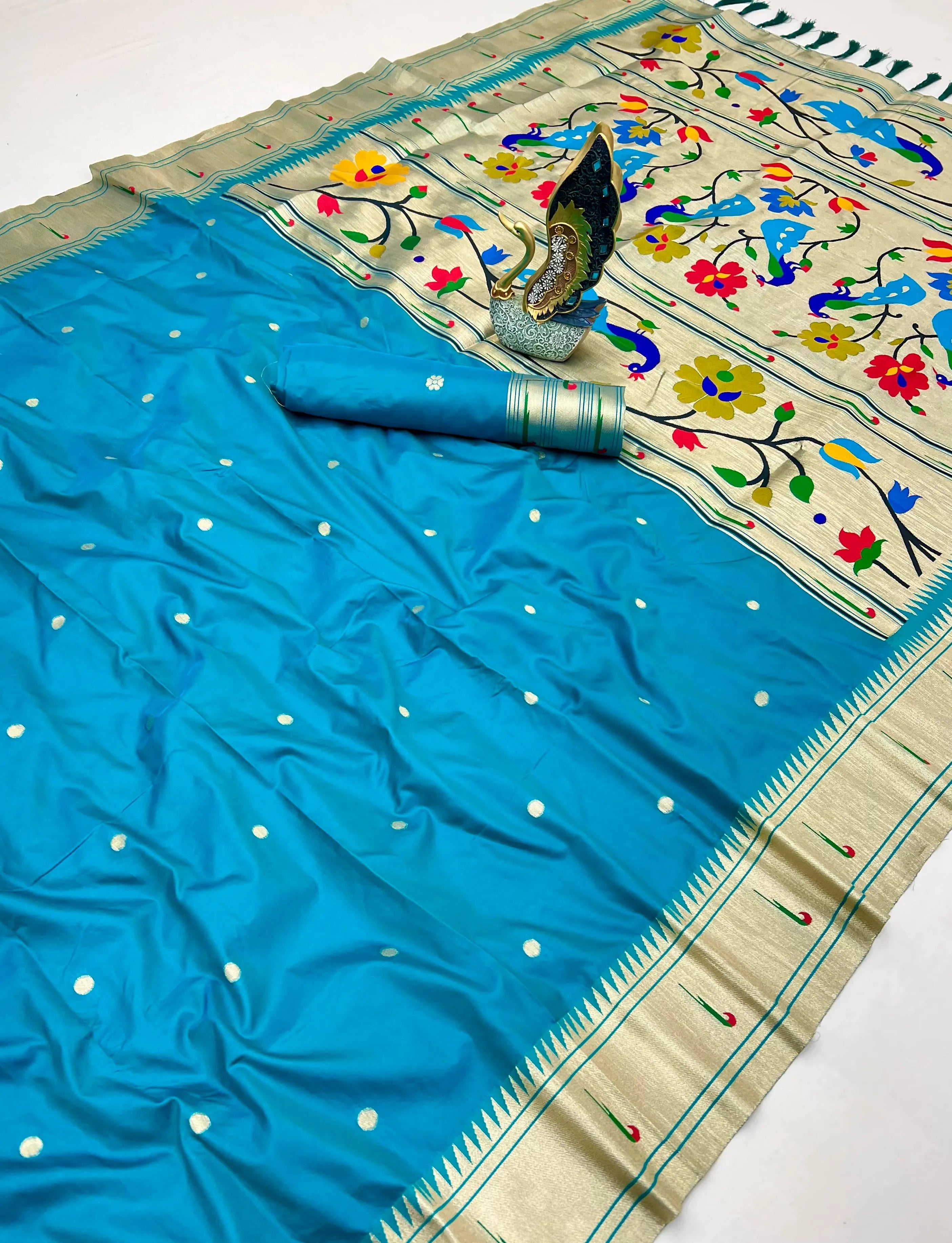Soft Silk Peacock Paithani Saree