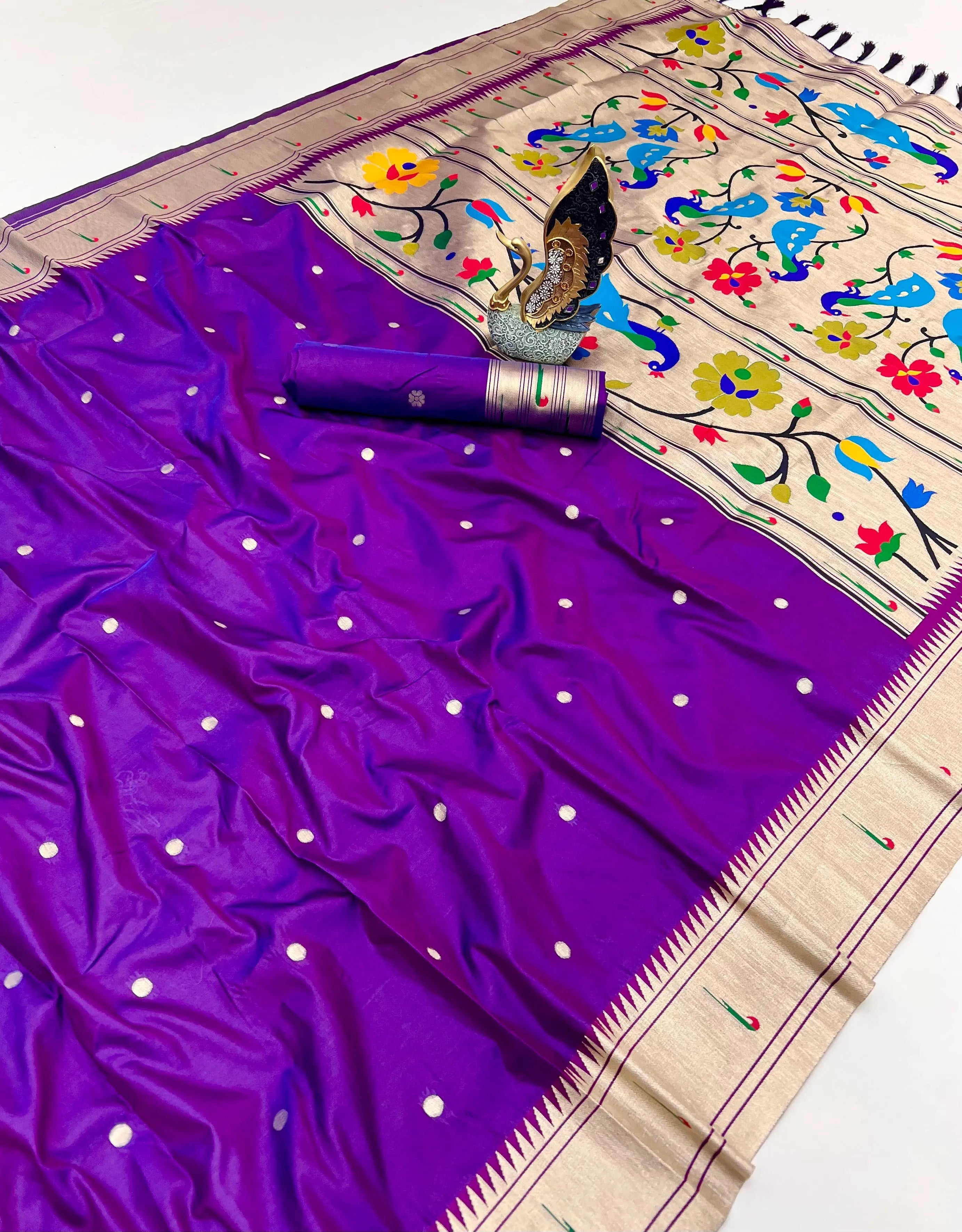 Soft Silk Peacock Paithani Saree