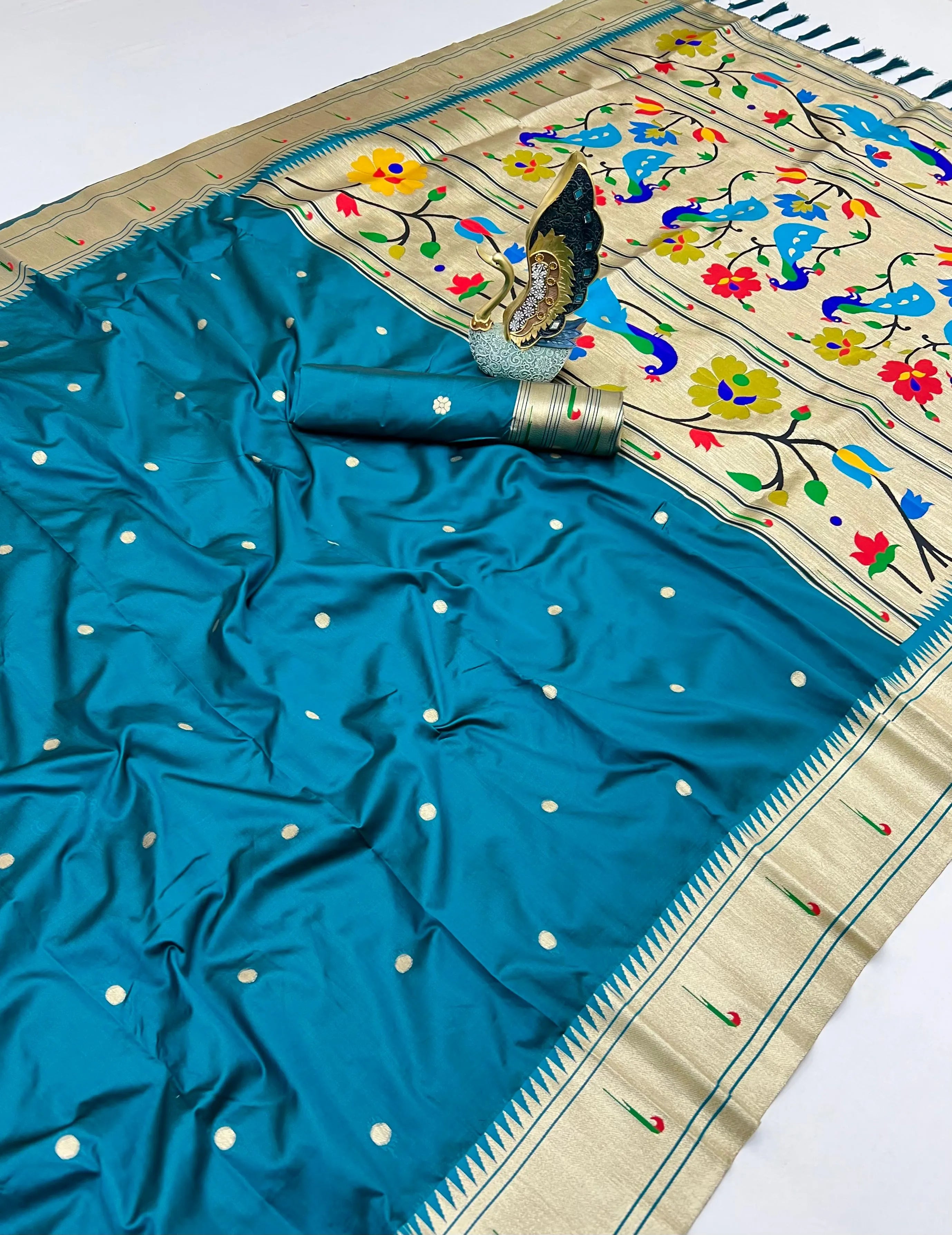 Soft Silk Peacock Paithani Saree