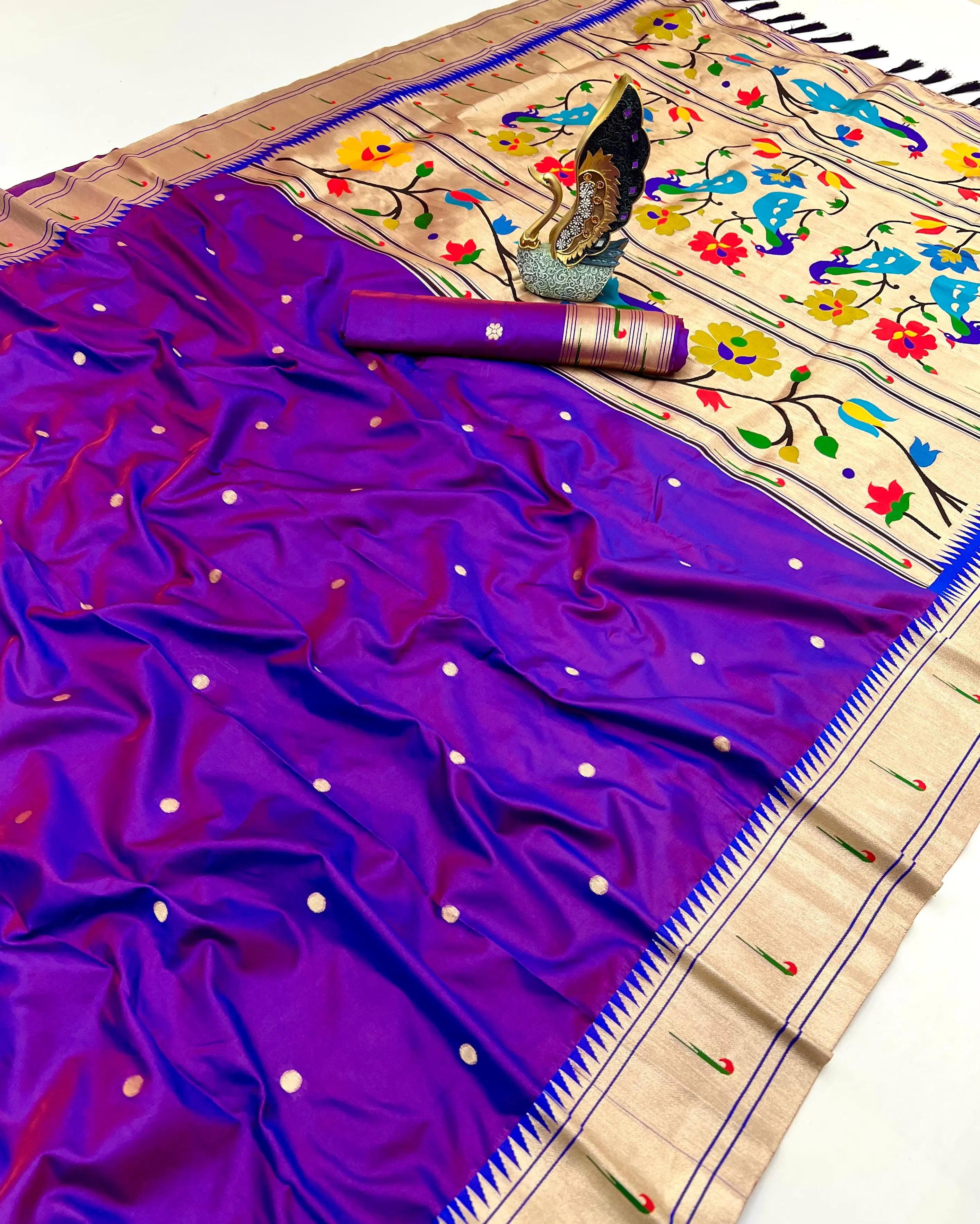 Soft Silk Peacock Paithani Saree