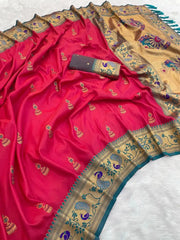 Traditional Jumkha Soft Silk Paithani Saree