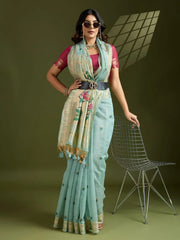 Soft Muga Cotton Paithani Saree