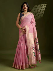 Soft Muga Cotton Paithani Saree