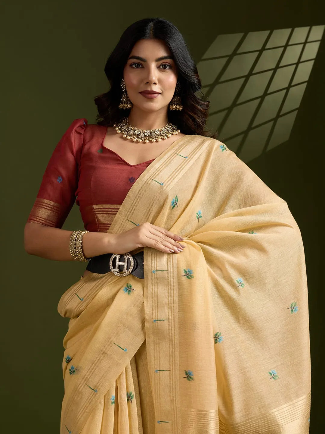 Soft Muga Cotton Paithani Saree