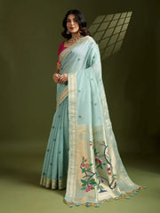 Soft Muga Cotton Paithani Saree