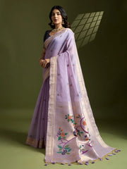 Soft Muga Cotton Paithani Saree