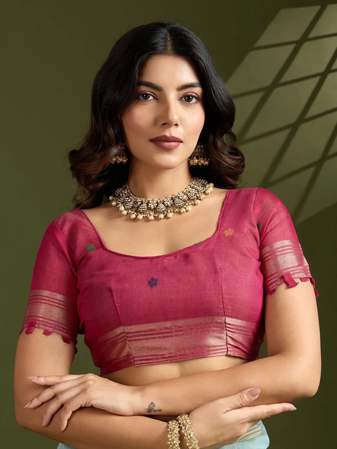Soft Muga Cotton Paithani Saree