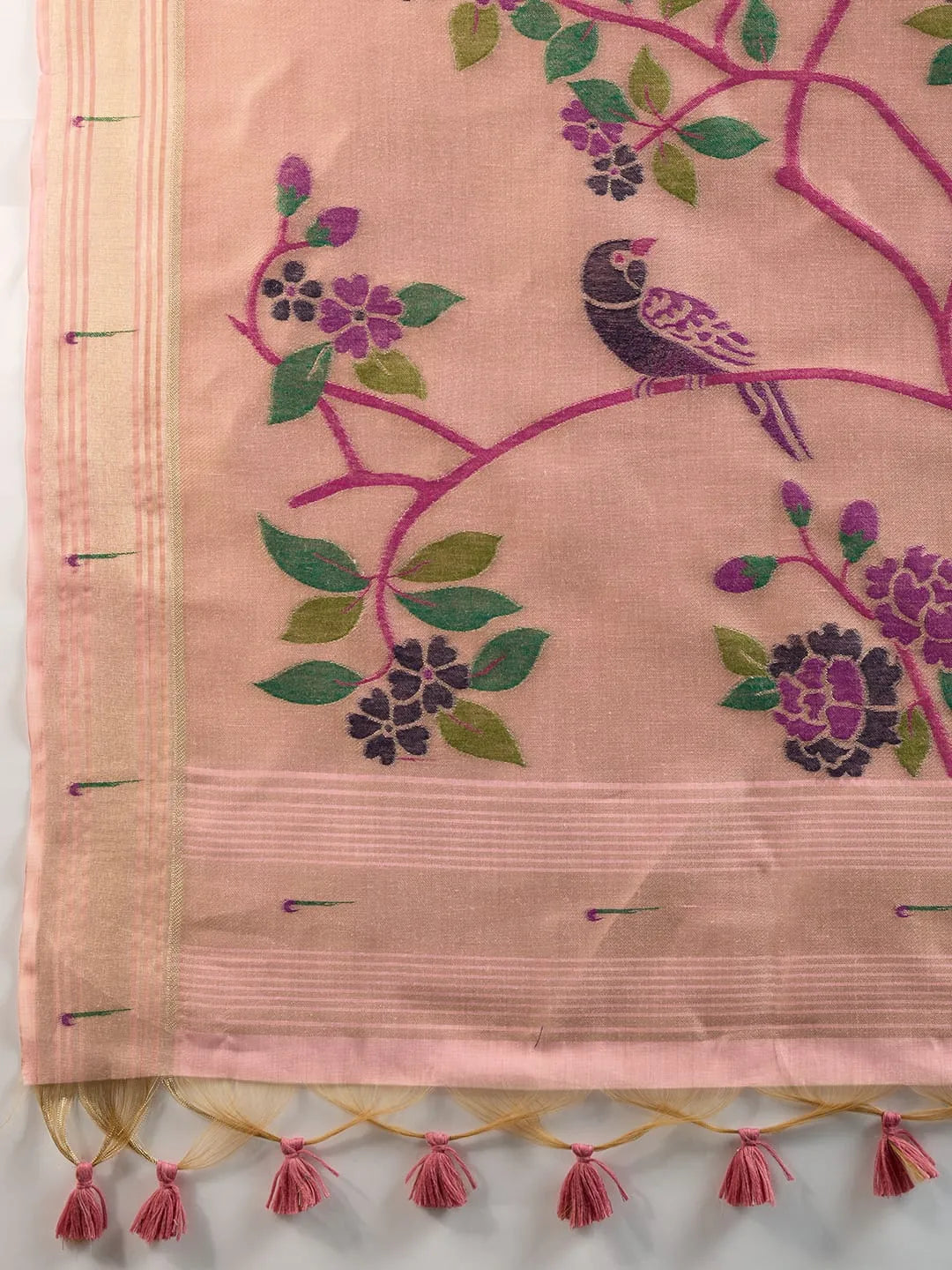Soft Muga Cotton Paithani Saree