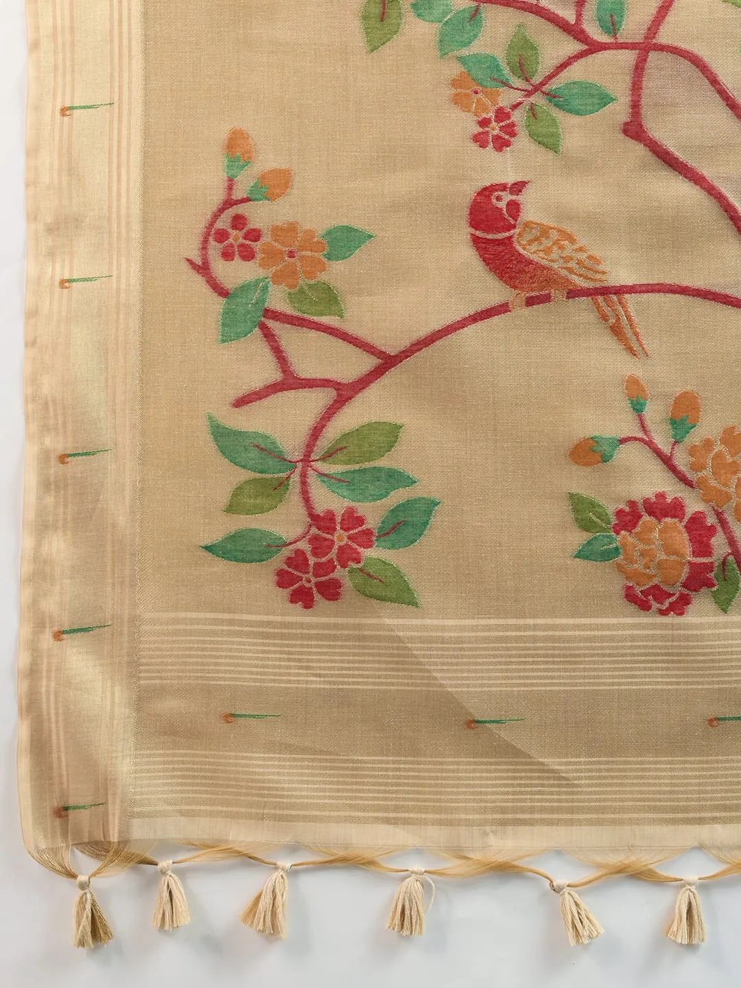 Soft Muga Cotton Paithani Saree