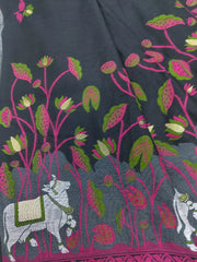 Soft Muga Cotton Pichwai Saree