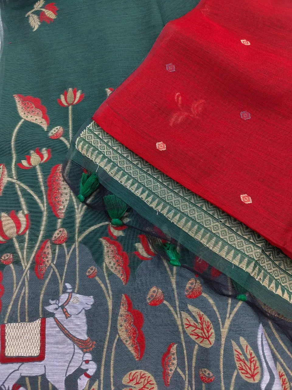 Soft Muga Cotton Pichwai Saree