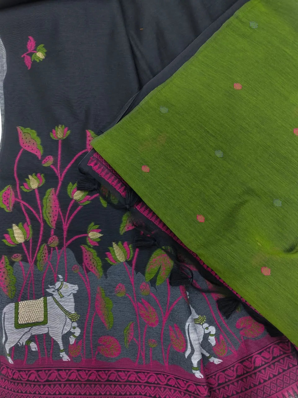 Soft Muga Cotton Pichwai Saree