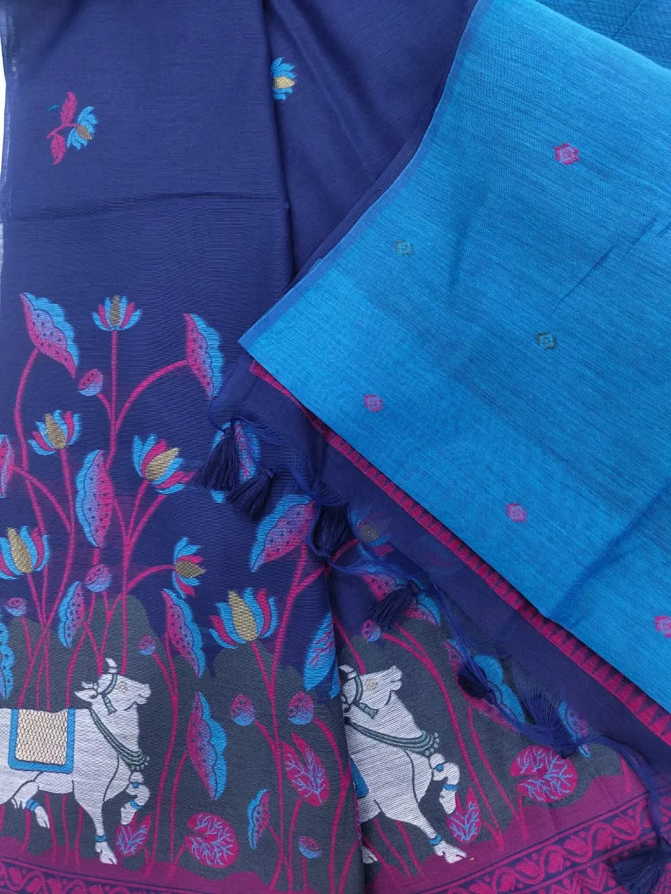 Soft Muga Cotton Pichwai Saree