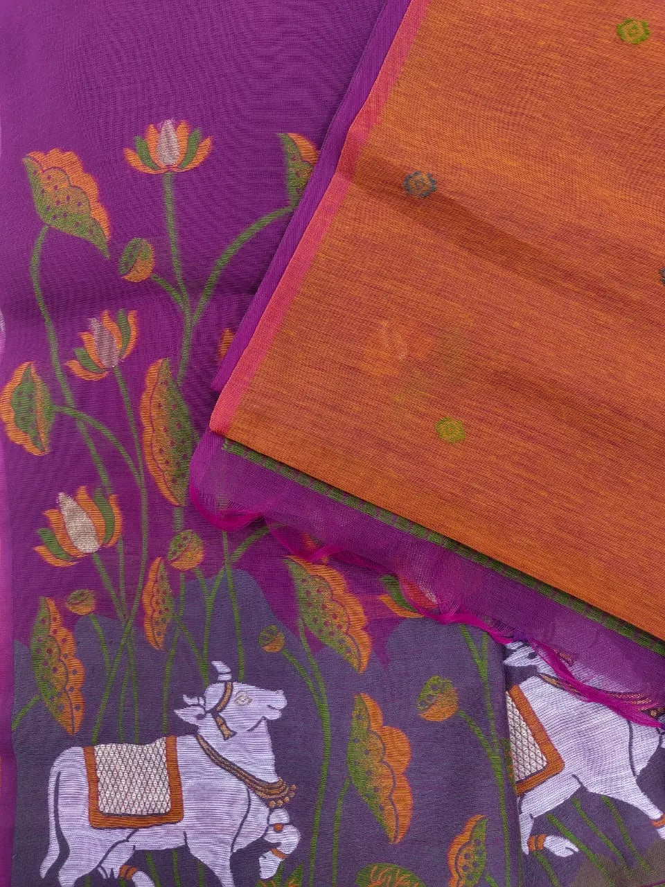 Soft Muga Cotton Pichwai Saree