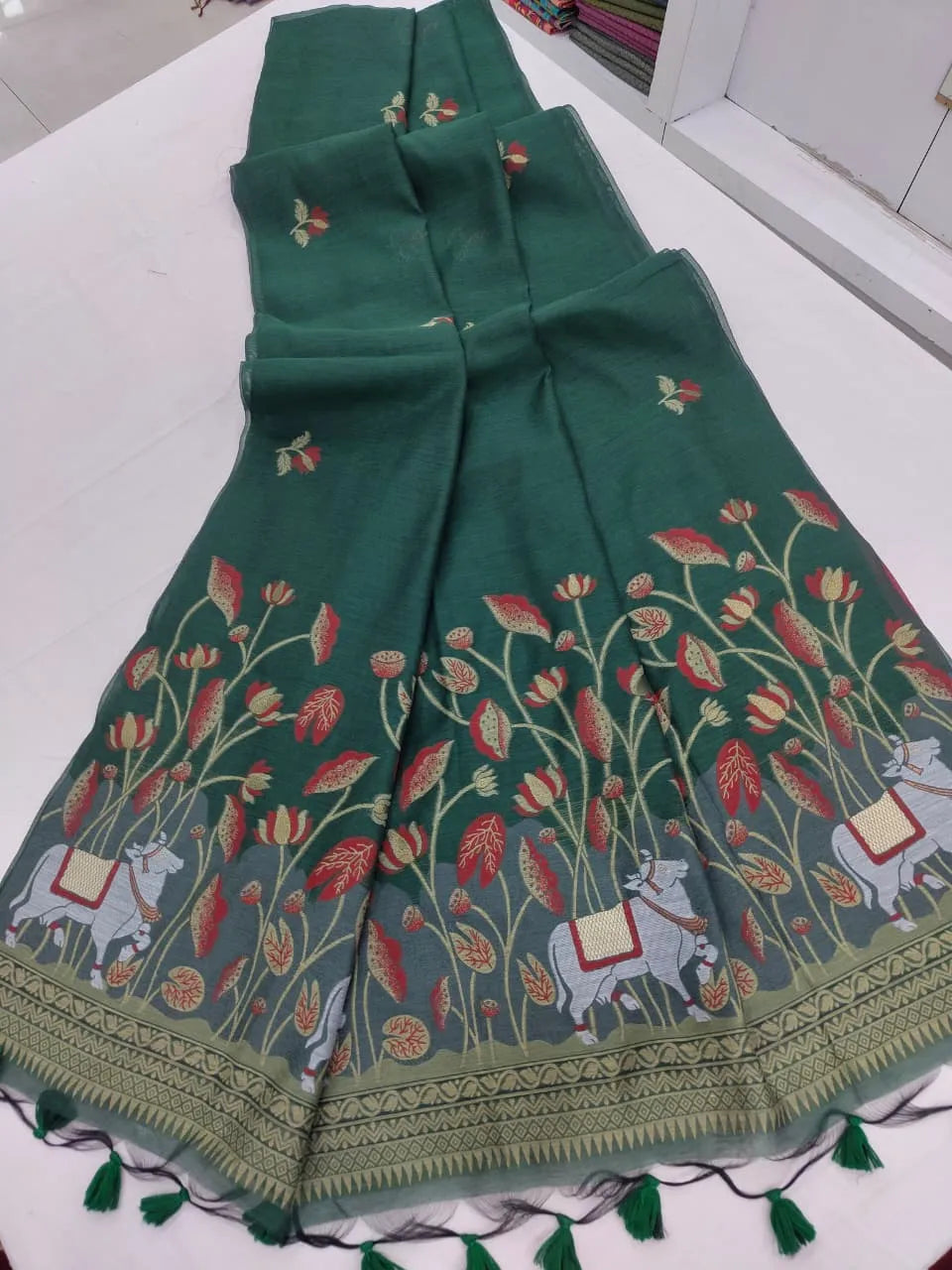 Soft Muga Cotton Pichwai Saree