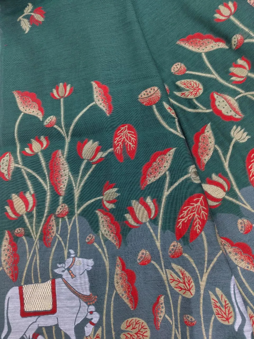 Soft Muga Cotton Pichwai Saree