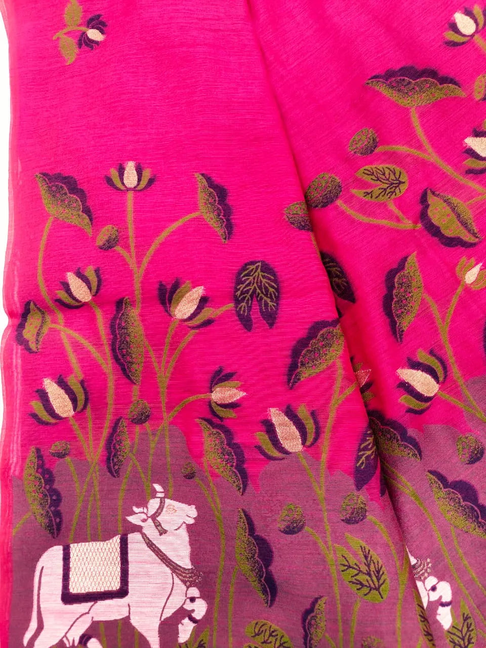 Soft Muga Cotton Pichwai Saree