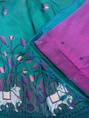 Soft Muga Cotton Pichwai Saree