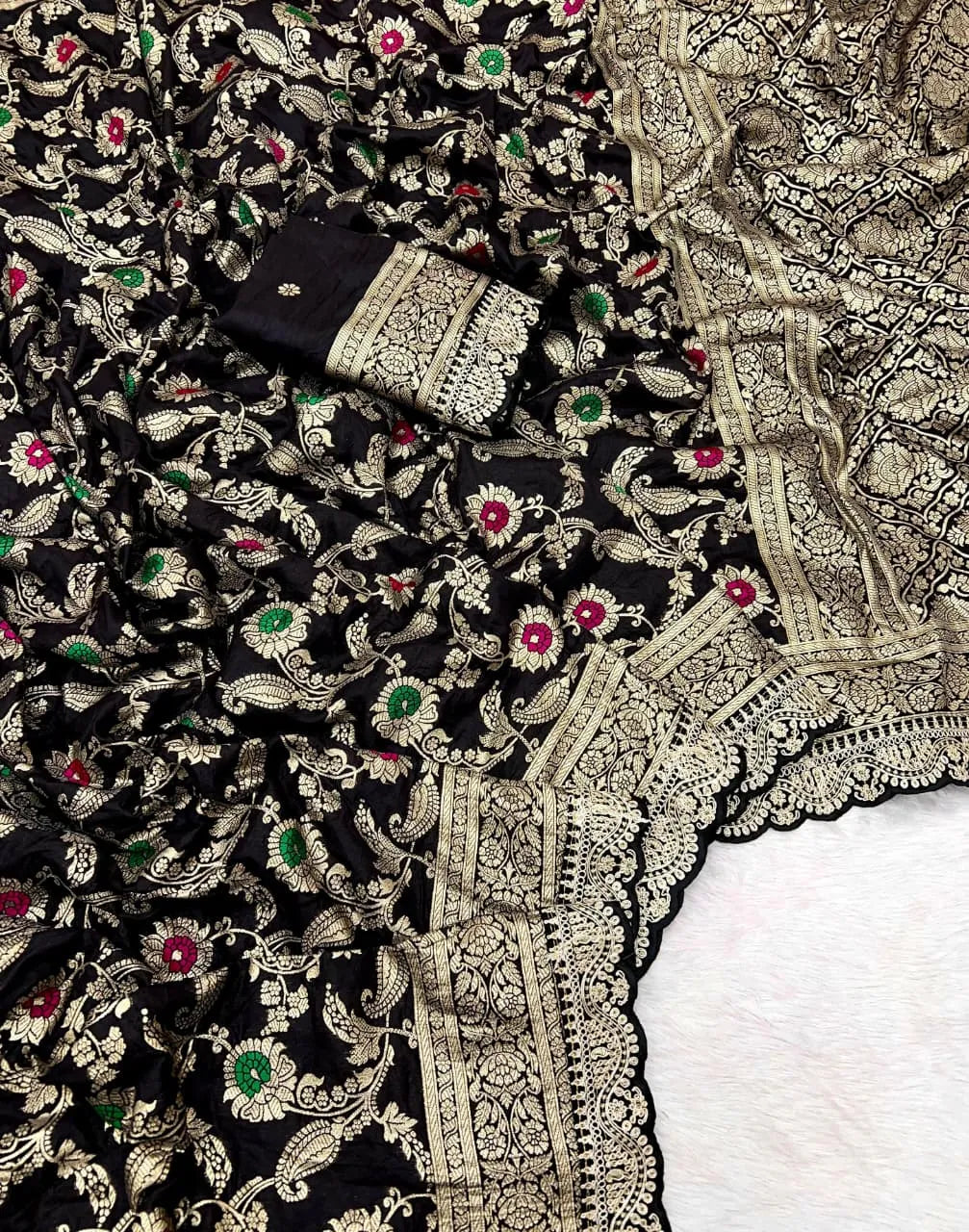 Khadi Dola Cotton Meenakari Bridal Saree