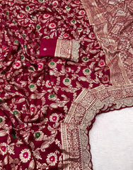 Khadi Dola Cotton Meenakari Bridal Saree
