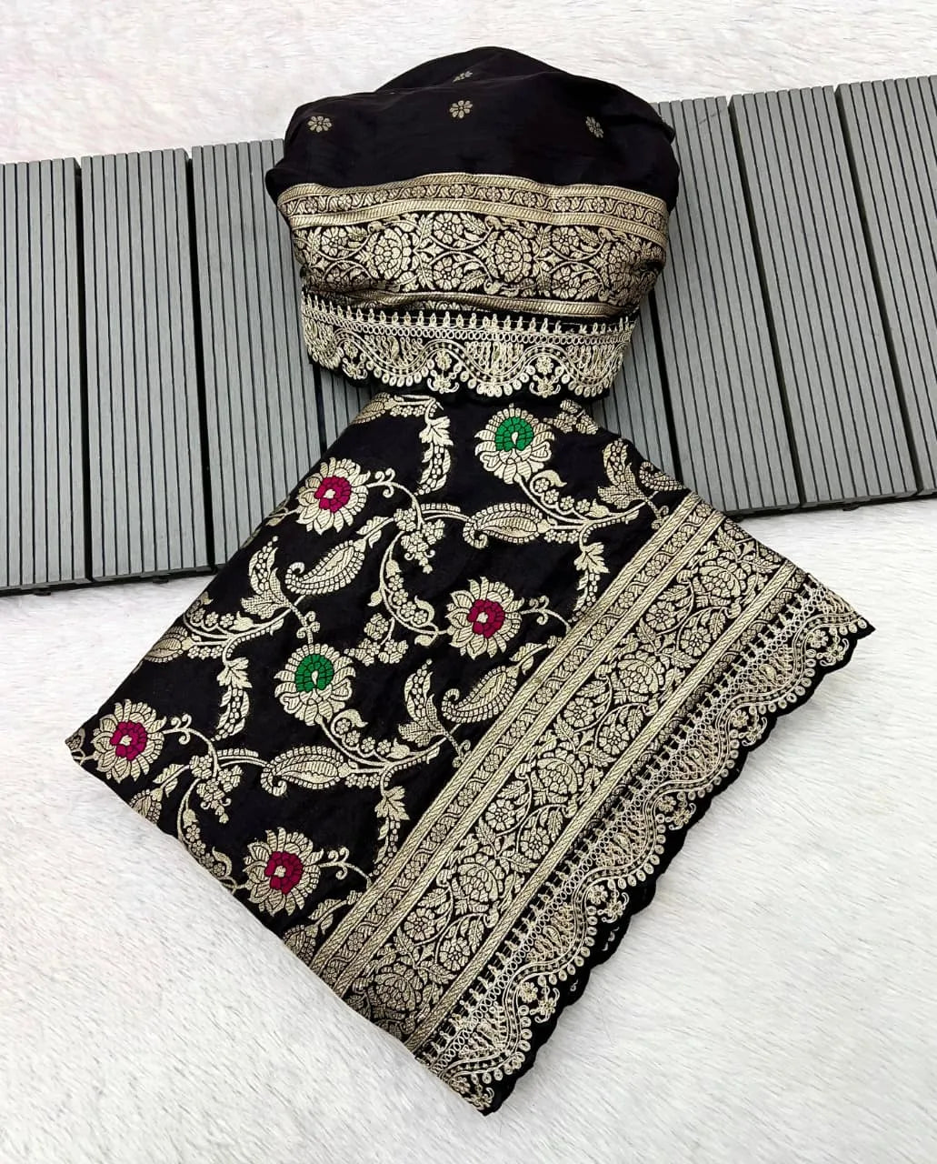 Khadi Dola Cotton Meenakari Bridal Saree