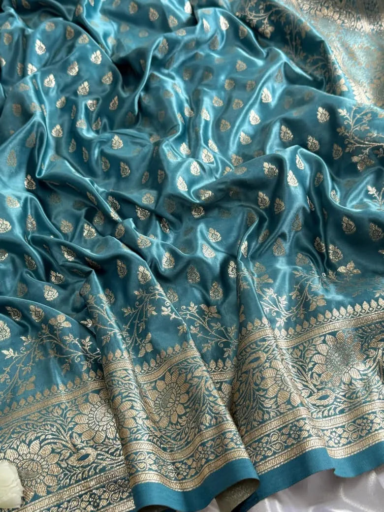 Satin Mushroo Katan Banarasi Silk Saree