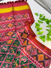 Premium Double Ikkat Patola Saree